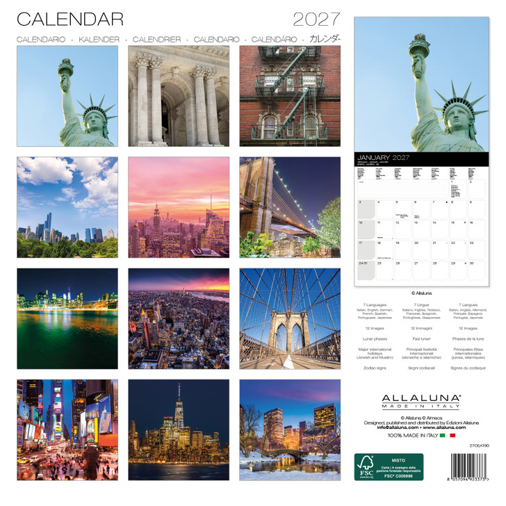 NEW YORK 12 x 12 ALLALUNA CALENDAR