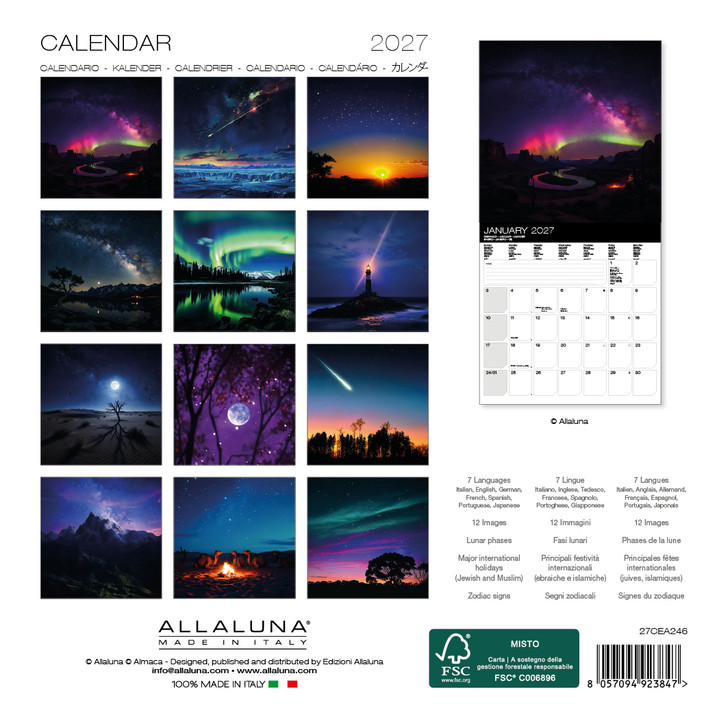 NIGHT SKY 7 x 7 ALLALUNA CALENDAR