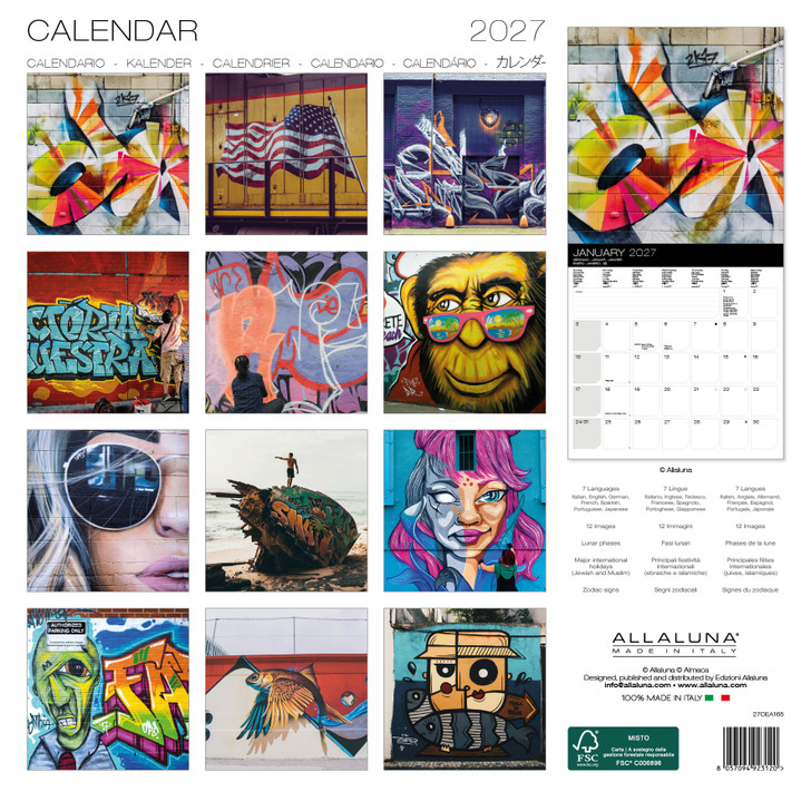 STREET ART 12 x 12 ALLALUNA CALENDAR