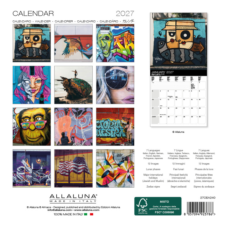 STREET ART 7 x 7 ALLALUNA CALENDAR
