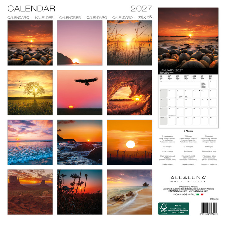 SUNRISE & SUNSET 12 x 12 ALLALUNA CALENDAR