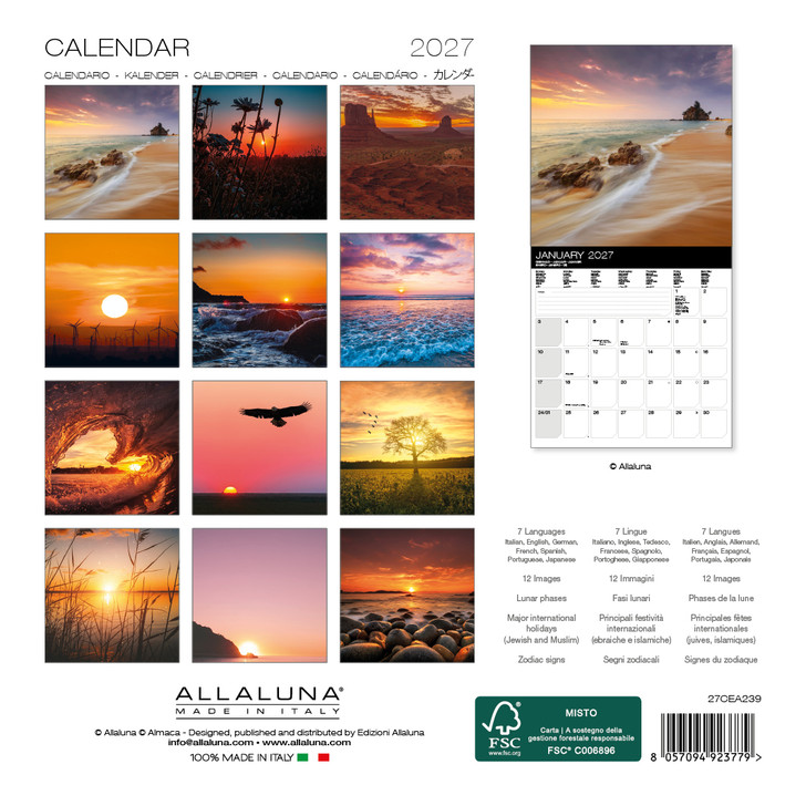 SUNRISE&SUNSET 7 x 7 ALLALUNA CALENDAR