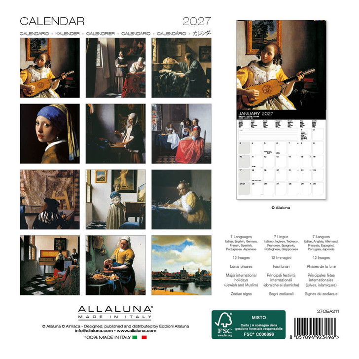 VERMEER 7 x 7 ALLALUNA CALENDAR