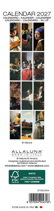VERMEER BOOKMARK 2 x 8 ALLALUNA CALENDAR
