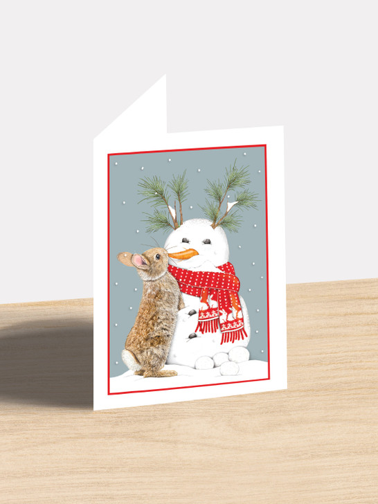 Bunny Snowman - 4.5 x 6.25 Christmas Card