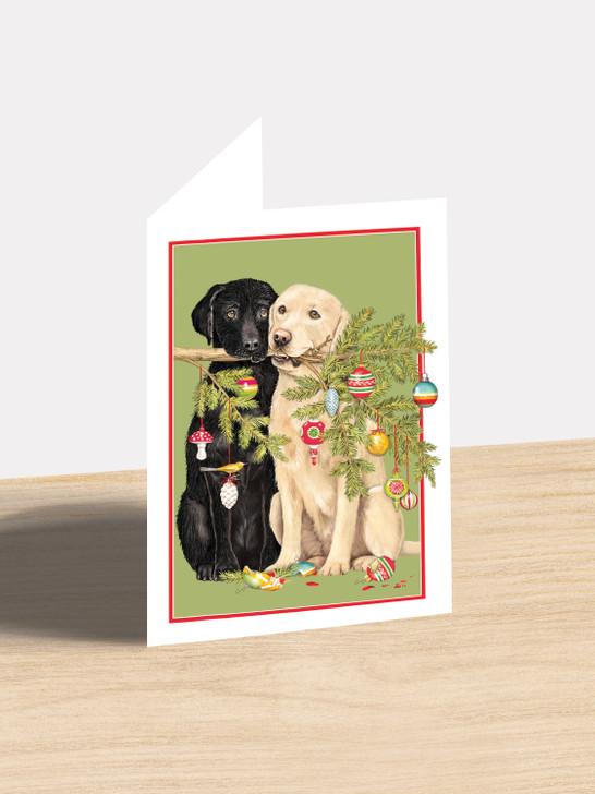 Dog Branch - 4.5 x 6.25 Christmas Card