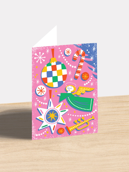 Holiday Ornaments - 4.5 x 6.4 Christmas Card