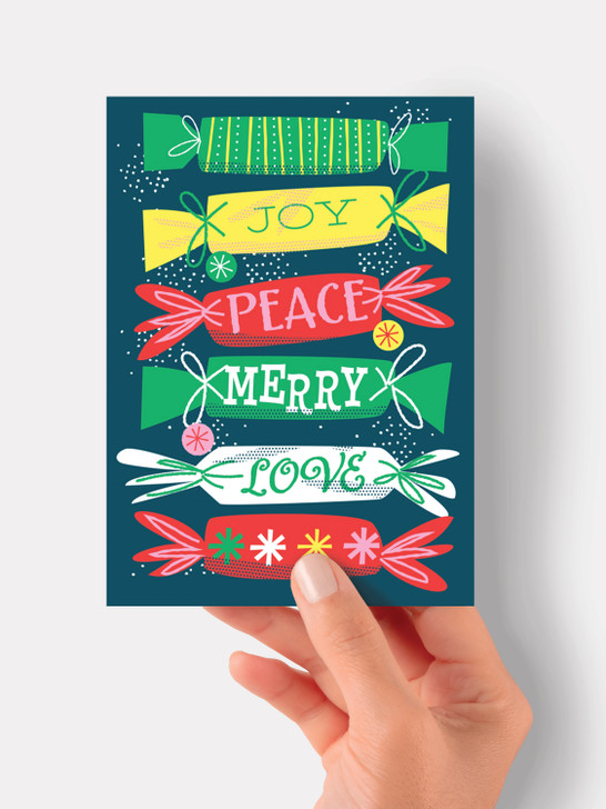 Joy Peace Merry - 4.5 x 6.4 Christmas Card