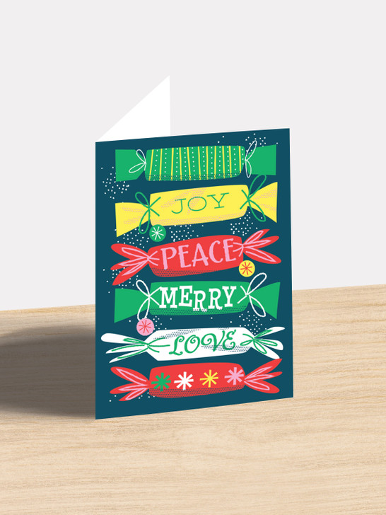 Joy Peace Merry - 4.5 x 6.4 Christmas Card