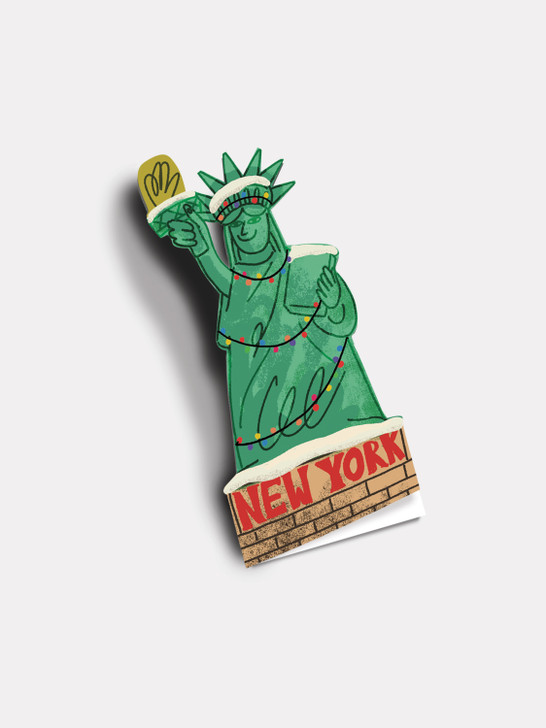 New York Liberty - 4.33 x 8.66 Christmas Card