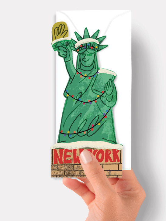 New York Liberty - 4.33 x 8.66 Christmas Card