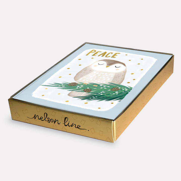 Peace Owl - 10/Box Christmas Cards