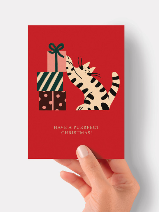 Purrfect Christmas - 4.75” x 6.75" Christmas Card