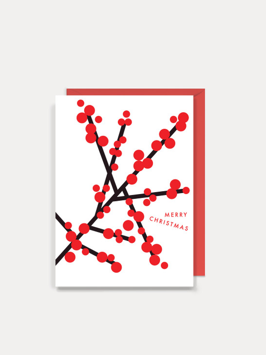 Red Berries - 4.5 x 6.25" Christmas Card