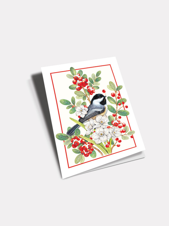 Red Berry Bird - 4.5 x 6.25 Christmas Card