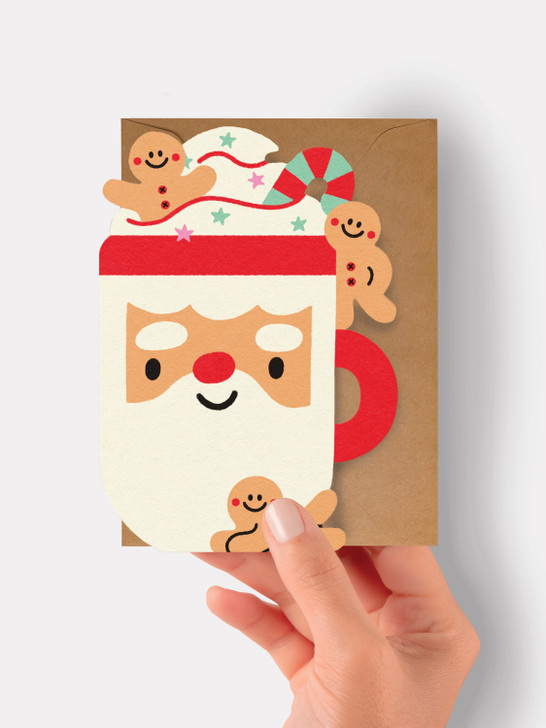 Santa Mug - 4 x 6 Christmas Card