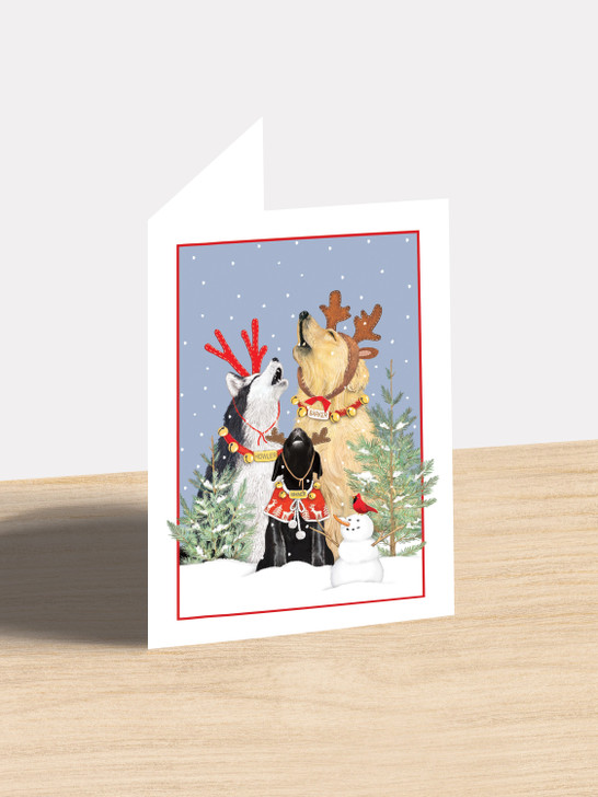 Singing Dogs - 4.5 x 6.25 Christmas Card