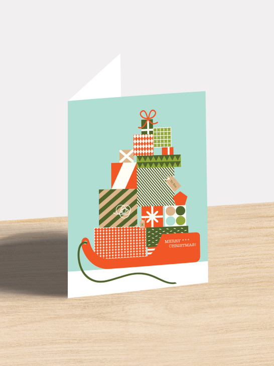 Sleigh - 4.5 x 6.25" Christmas Card