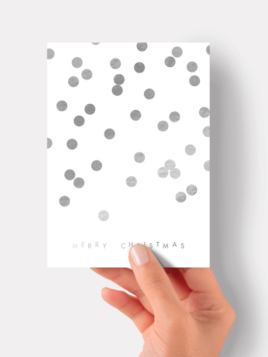 Snow (Metallic Silver) - 4.5 x 6.25" Christmas Card