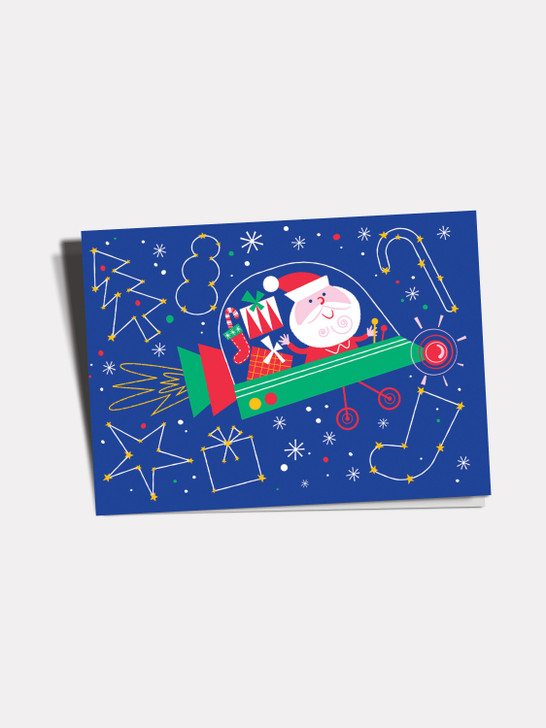 Space Santa - 4.5 x 6.4 Christmas Card