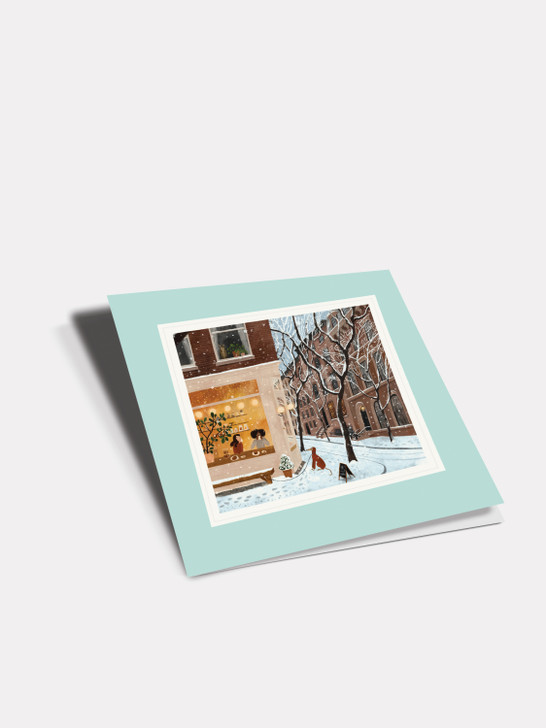 Street Corner - 6 x 6 Christmas Art Card
