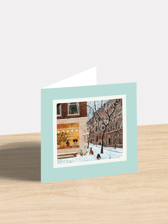 Street Corner - 6 x 6 Christmas Art Card
