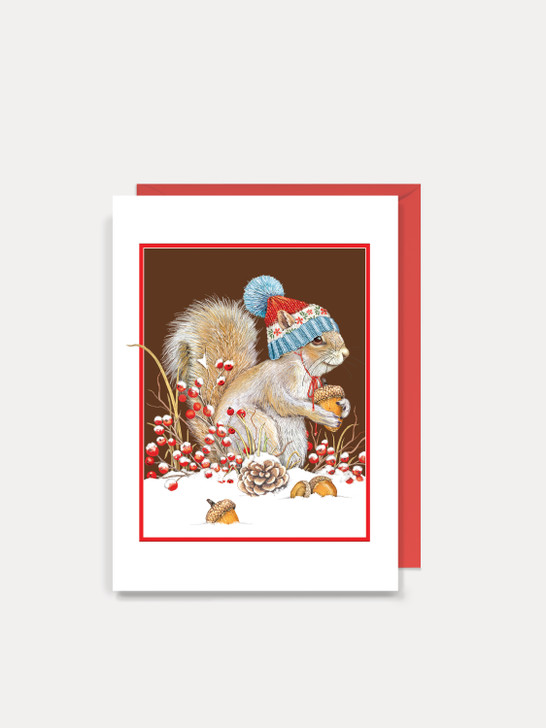 Winter Squirrel - 4.5 x 6.25 Christmas Card