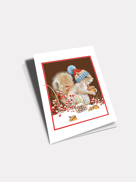 Winter Squirrel - 4.5 x 6.25 Christmas Card