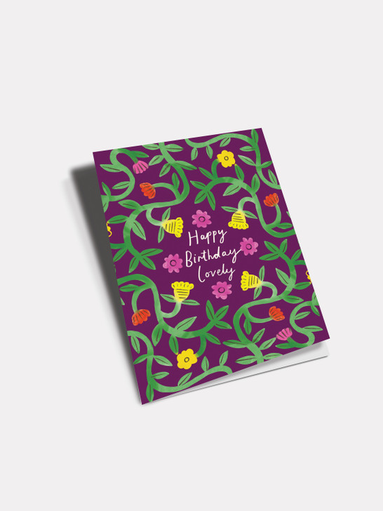 Floral Border Birthday Lovely | Birthday Card | Kitty Kenda
