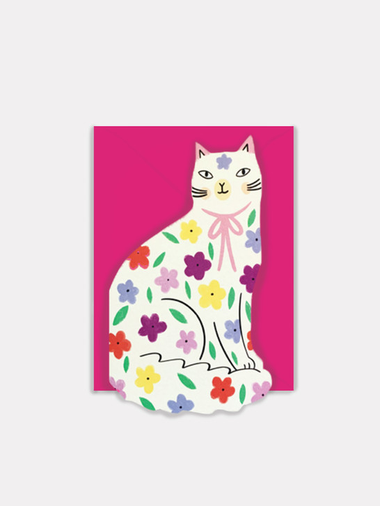 Floral Sitting Kitty | All Occasions Card | Kitty Kenda