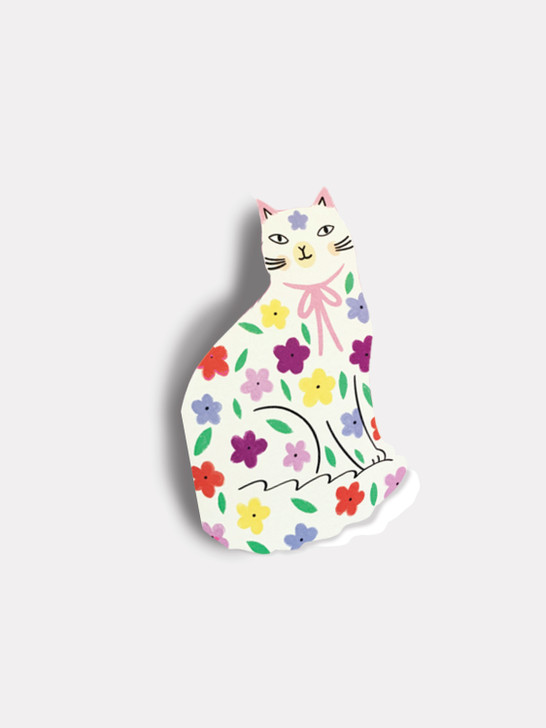Floral Sitting Kitty | All Occasions Card | Kitty Kenda