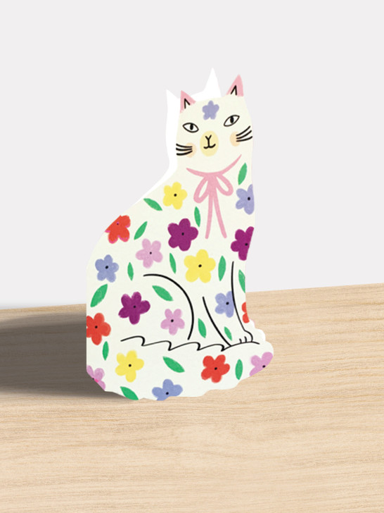 Floral Sitting Kitty | All Occasions Card | Kitty Kenda