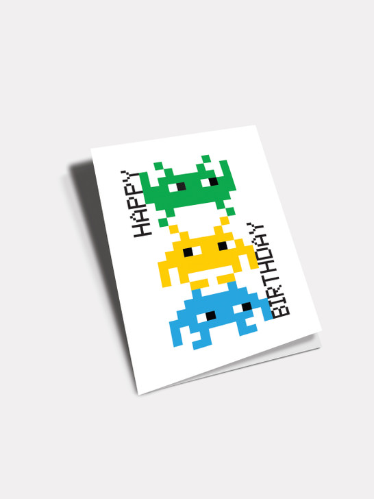 Invader Stack | Birthday Card | Dicky Bird