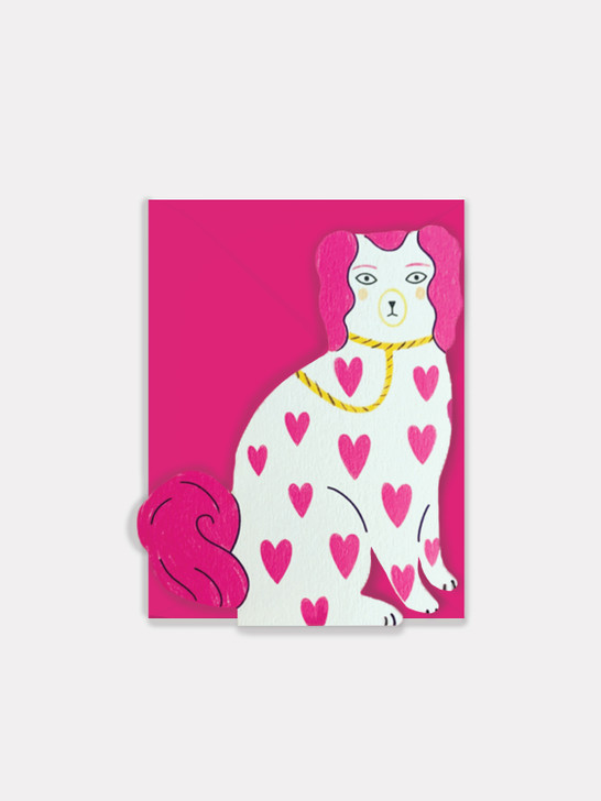 Loveheart Pottery Dog | All Occasions Card | Kitty Kenda