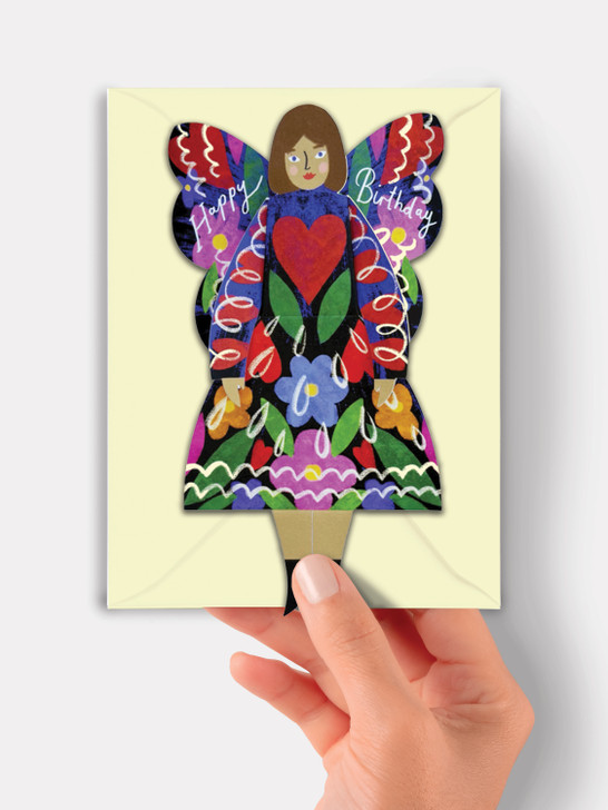 Midnight Floral Butterfly Woman | Birthday Card | Kitty Kenda