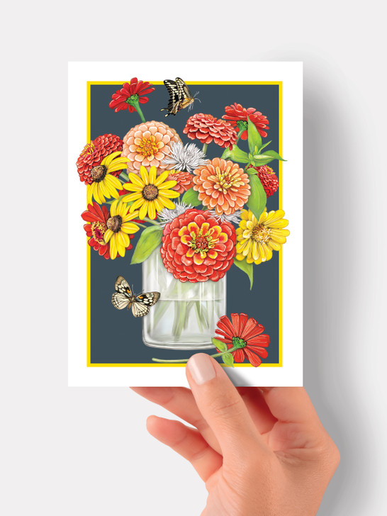 Zinnia Vase | Get Well Card | Sugarhouse Greetings