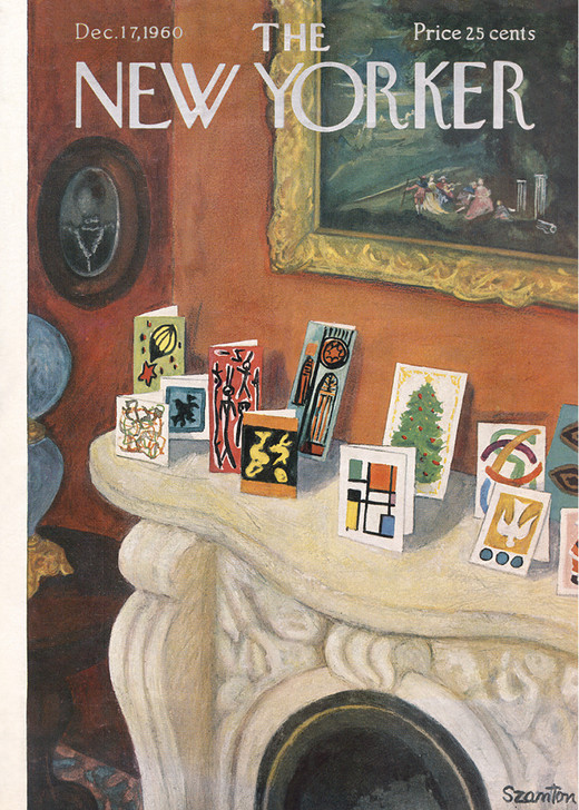 On The Mantel - New Yorker Christmas Cover Card - NYVX024