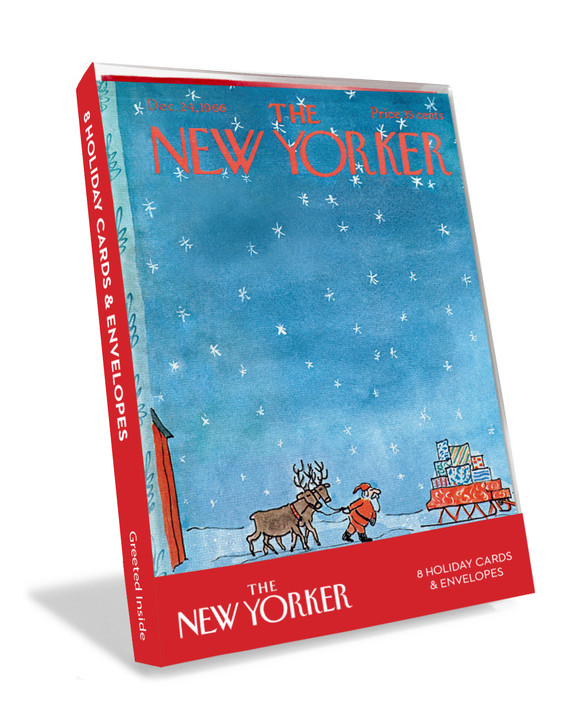Santa And His Sled | New Yorker Christmas Cover Card