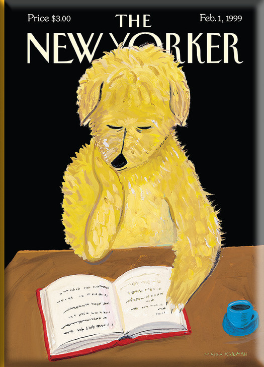 New Yorker Fridge Magnet - Dogs Read