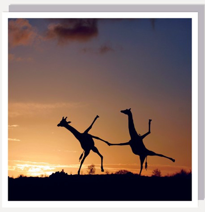 DANCING GIRAFFES - 6x6 1000 WORDS CARD