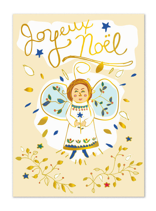 Joyeux Noel Angel - Christmas Card - NLSX06 