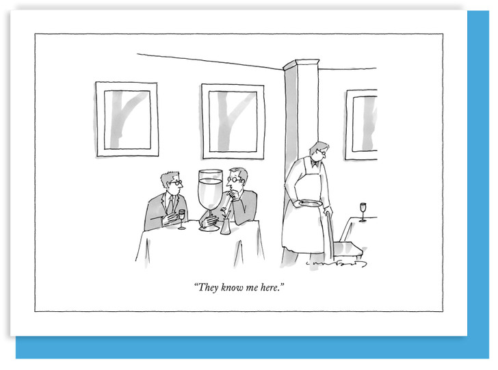 They Know Me Here - New Yorker Cartoon Card - NYC290