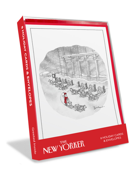 Woman Rents A Dog Sled | New Yorker Christmas Cartoon Card