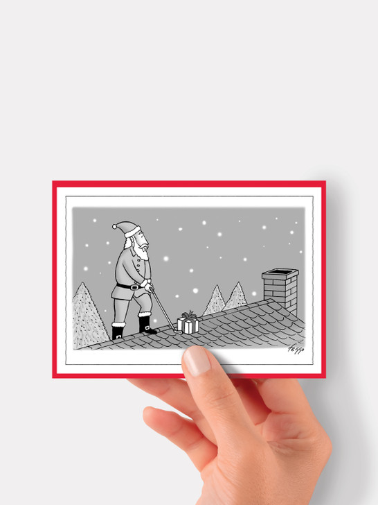 Putting Santa | New Yorker Christmas Cartoon Card