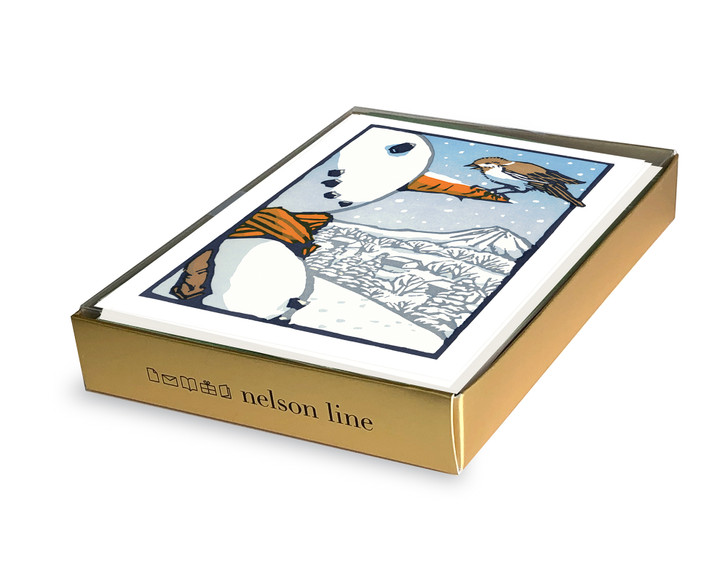 Snowman & Sparrow - Christmas Card - NLSX11