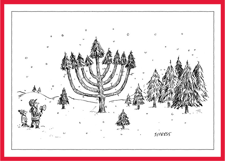 Menorah Christmas Tree - New Yorker Cartoon Christmas Card - NYX103