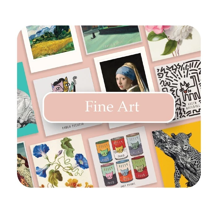 Button to navigate to the fine arts greeting card collection