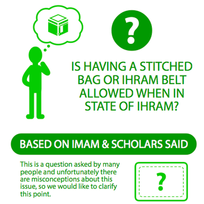 IS HAVING A STITCHED BAG OR IHRAM BELT ALLOWED WHEN IN STATE OF IHRAM?