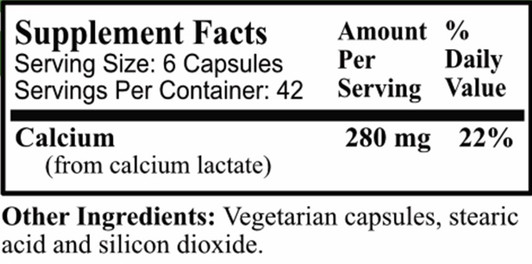  Calcium Lactate™ (Reams Original) 250 Capsules
