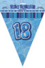 GLITZ BLUE  18th FLAG BANNER 3.65m (12') Code 55302